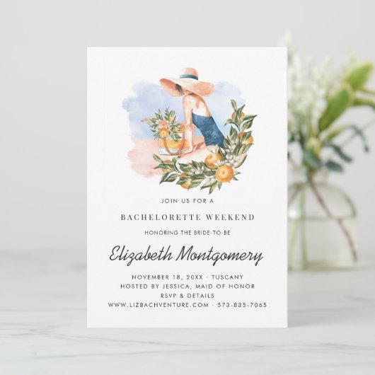 Destination Bachelorette Weekend | Citrus Orchard Kaart (Staand voorkant)