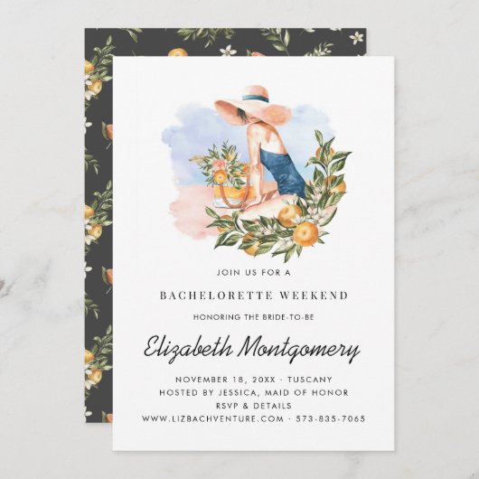 Destination Bachelorette Weekend | Citrus Orchard Kaart (Voorkant / Achterkant)