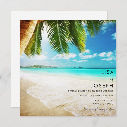 Destination Beach Wedding Aankondiging (Voorkant / Achterkant)