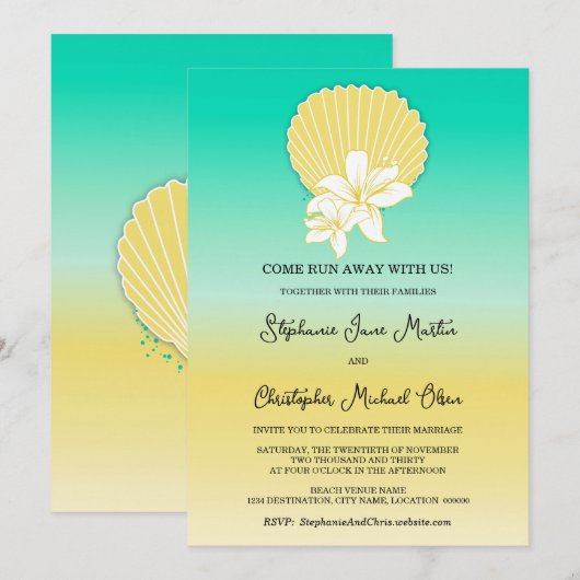 Destination Beach Wedding Kaart (Voorkant / Achterkant)