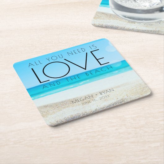 Destination Beach Wedding Kartonnen Onderzetters (Schuin)