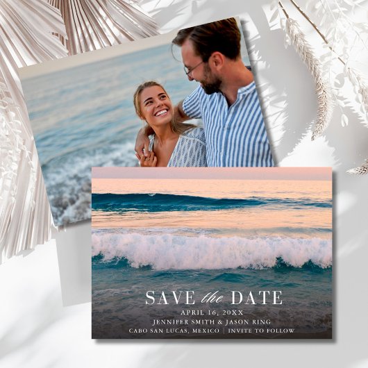 Destination Beach Wedding Photo  Save The Date