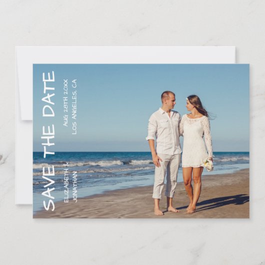 Destination Beach Wedding Photo Save The Date (Voorkant)