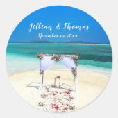 Destination Beach Wedding Ronde Sticker (Voorkant)