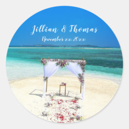 Destination Beach Wedding Ronde Sticker