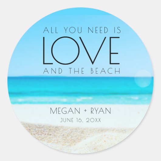 Destination Beach Wedding Ronde Sticker (Voorkant)