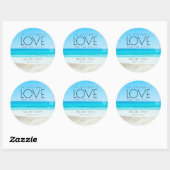 Destination Beach Wedding Ronde Sticker (Vel)