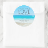 Destination Beach Wedding Ronde Sticker (Tas)