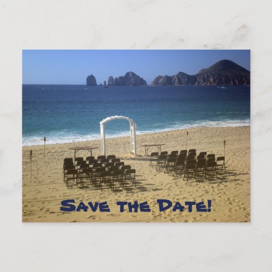 Destination Beach Wedding Save the Date Briefkaart (Voorkant)