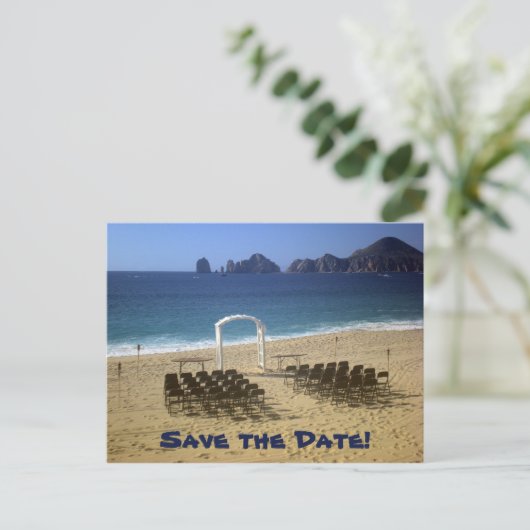 Destination Beach Wedding Save the Date Briefkaart (Staand voorkant)
