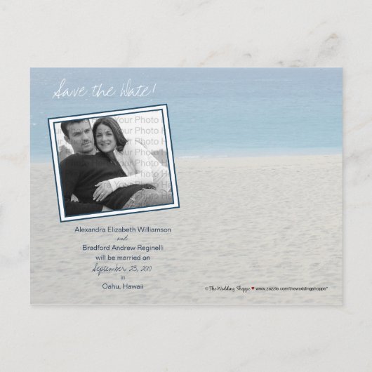Destination Beach Wedding Save the Date Briefkaart (Achterkant)