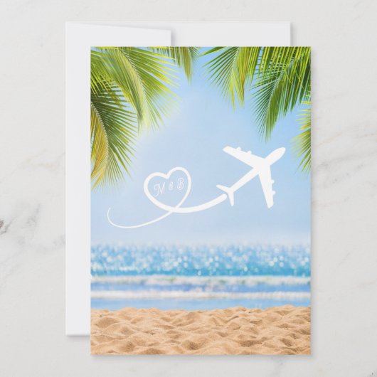 Destination Beach Wedding Save the Date Uitnodigin (Achterkant)