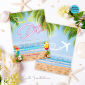 Destination Beach Wedding Save the Date Uitnodigin