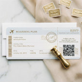 Destination Boarding Pass Ticket Photo Wedding Kaart