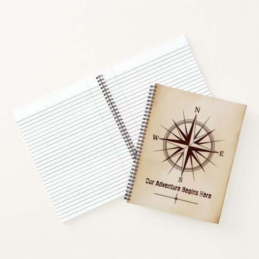 Destination Coordinates Compass | Travel Wedding Notitieboek (Binnen)