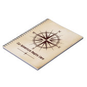 Destination Coordinates Compass | Travel Wedding Notitieboek (Linkerzijde)