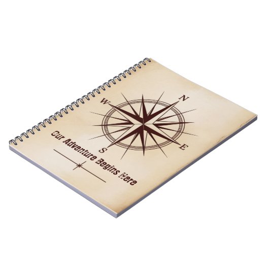 Destination Coordinates Compass | Travel Wedding Notitieboek (Linkerzijde)