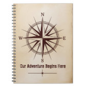 Destination Coordinates Compass | Travel Wedding Notitieboek (Voorkant)