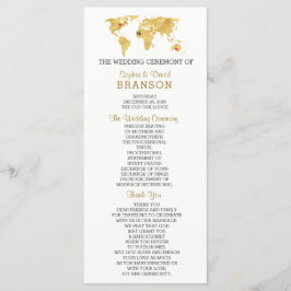 'Destination Gold Wereldkaart Wedding Programme' Programmakaart