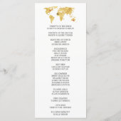 'Destination Gold Wereldkaart Wedding Programme' Programmakaart (Achterkant)