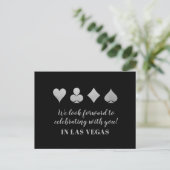 Destination LasVegas Wedding RSVP Silver Briefkaar Aankondigingskaart (Staand voorkant)