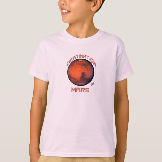 "Destination Mars long hoeve T-shirt voor kinderen (Voorkant)