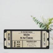 Destination Old Hollywood Ticket Playbill Wedding Kaart (Staand voorkant)