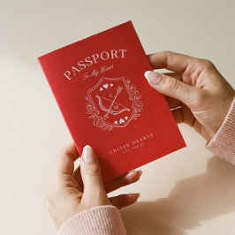 Destination Passport to My Heart Valentine’s Day Feestdagen Kaart