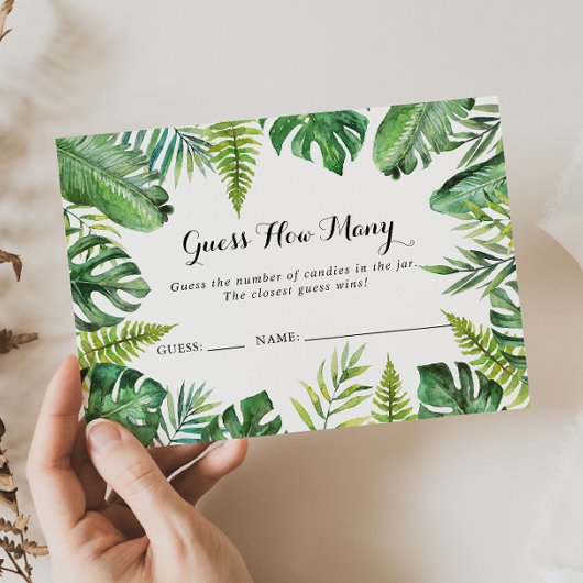 Destination Tropical Raad hoeveel Game Kaart Visitekaartje