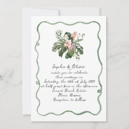 Destination Tropical Wedding Invitation Kaart