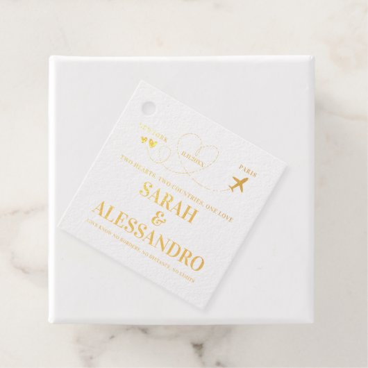 Destination Wedding | Airplane Heart Bedankjes Labels (Met doos)