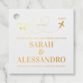 Destination Wedding | Airplane Heart Bedankjes Labels (Voorkant)