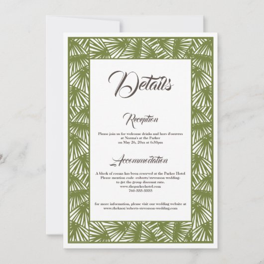 Destination Wedding, Beach Wedding, Details Card Kaart (Voorkant)