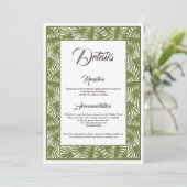 Destination Wedding, Beach Wedding, Details Card Kaart (Staand voorkant)