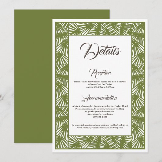 Destination Wedding, Beach Wedding, Details Card Kaart (Voorkant / Achterkant)
