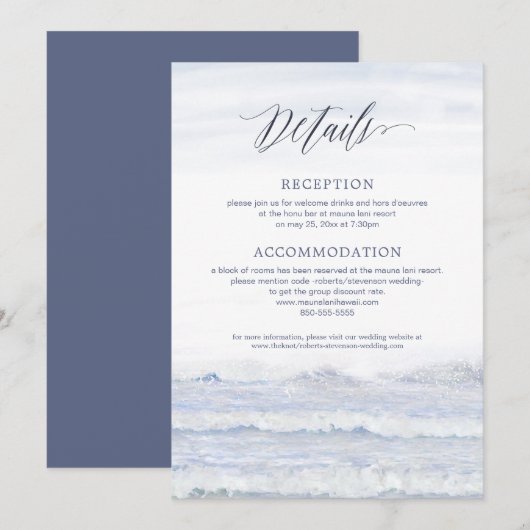 Destination Wedding, Beach Wedding, Ocean Suite Kaart (Voorkant / Achterkant)