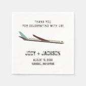 Destination Wedding Bedankt Vliegtuigservetten Servet (Voorkant)