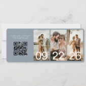 Destination Wedding Blue QR Code Boarding Pass (Achterkant)