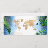 Destination Wedding Boarding Pass Plane Beach IV Kaart (Achterkant)