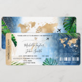 Destination Wedding Boarding Pass Plane Beach IV Kaart (Voorkant / Achterkant)
