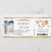 Destination Wedding Boarding Pass Santorini Grieke Kaart (Voorkant)