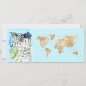 Destination Wedding Boarding Pass Santorini Grieke Kaart (Achterkant)