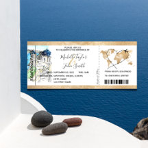 Destination Wedding Boarding Pass Santorini Grieke