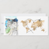 Destination Wedding Boarding Pass Santorini Grieke Kaart (Achterkant)