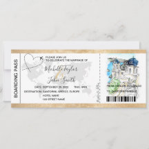 Destination Wedding Boarding Pass Santorini Grieke