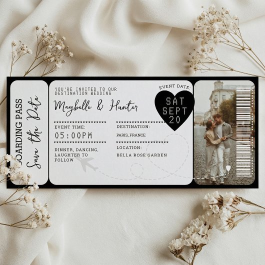 Destination Wedding Boarding Pass Ticket QR Code