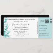 Destination Wedding Boarding Pass Tropical palm Kaart (Voorkant / Achterkant)