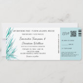 Destination Wedding Boarding Pass Tropical palm Kaart (Voorkant)