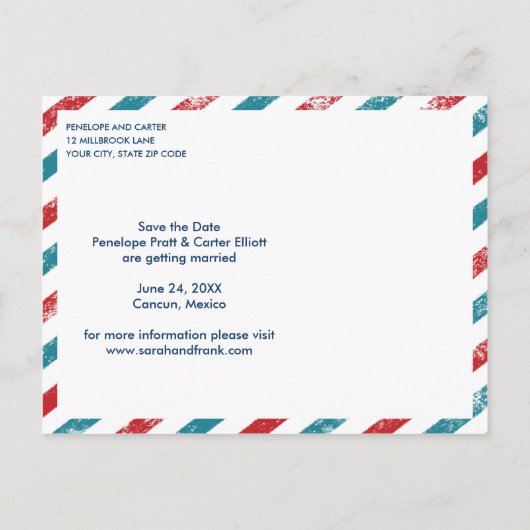 Destination Wedding | Briefkaart Opslaan datum (Achterkant)