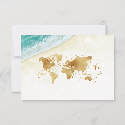 Destination Wedding Compass Monogram QR-code RSVP Kaartje (Achterkant)